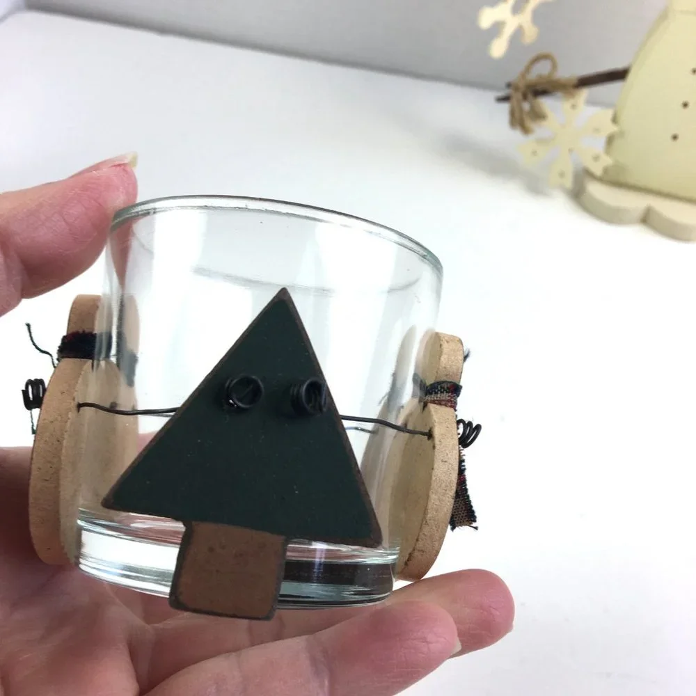 Christmas Farmhouse Snowman Decor and Candle Holder
